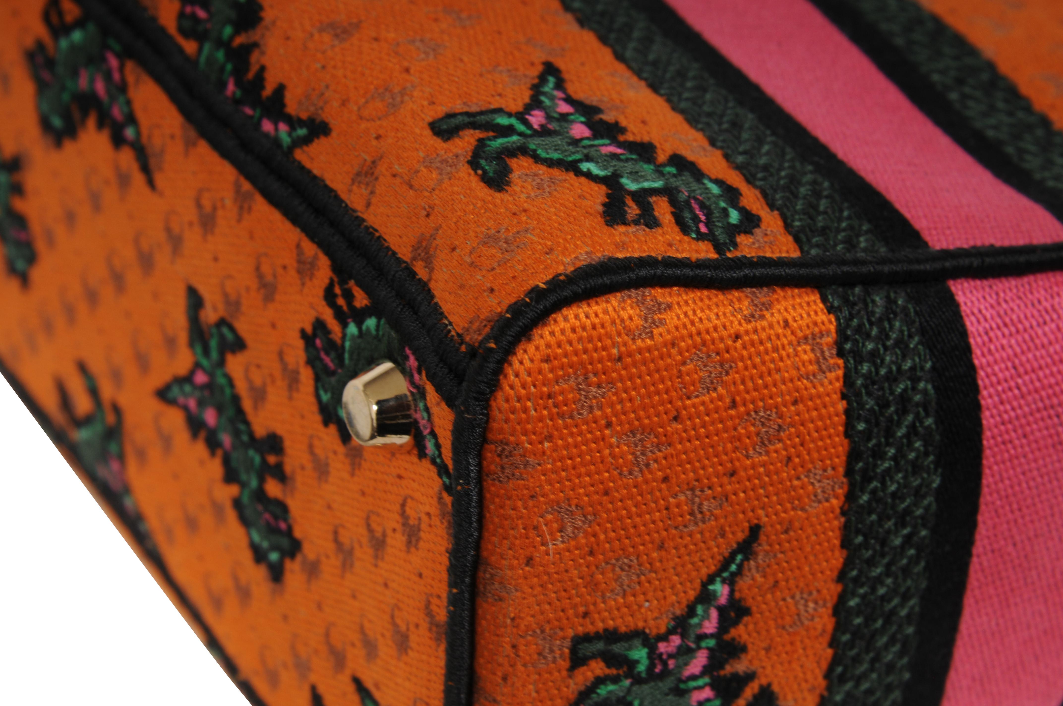 Christian Dior Bolso de hombro Dino Medium Lady D-Lite bordado para mujer Naranja en venta 12