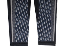 Christian Dior Womens Oblique Logo Leggings Medium Blue Gray Spandex Polyamide