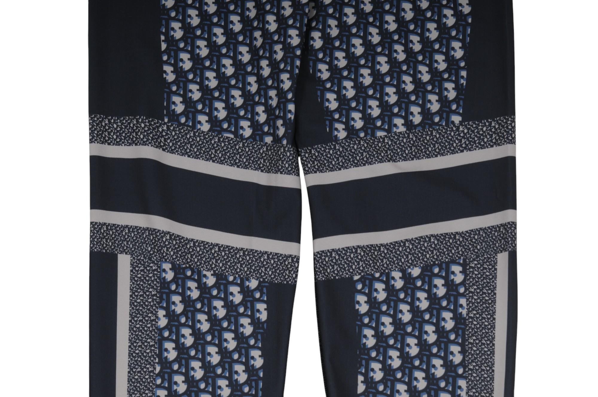 Christian Dior Leggings Mujer Logotipo Oblicuo Azul Medio Gris Spandex Poliamida Negro en venta