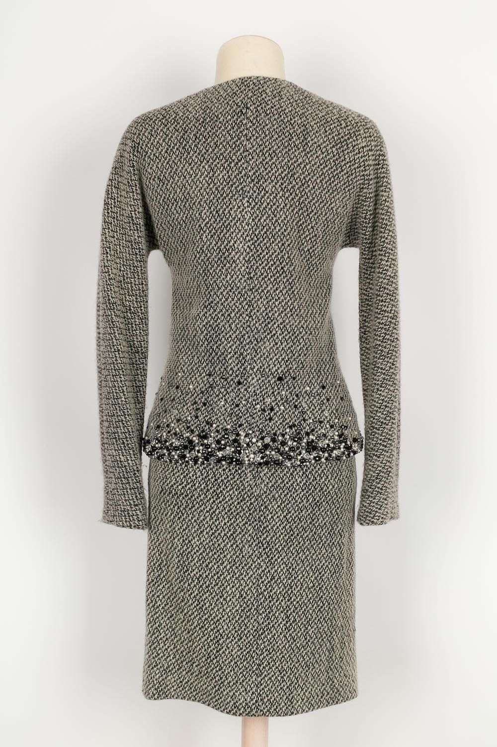 Grigio Abito in lana e seta di Christian Dior in vendita