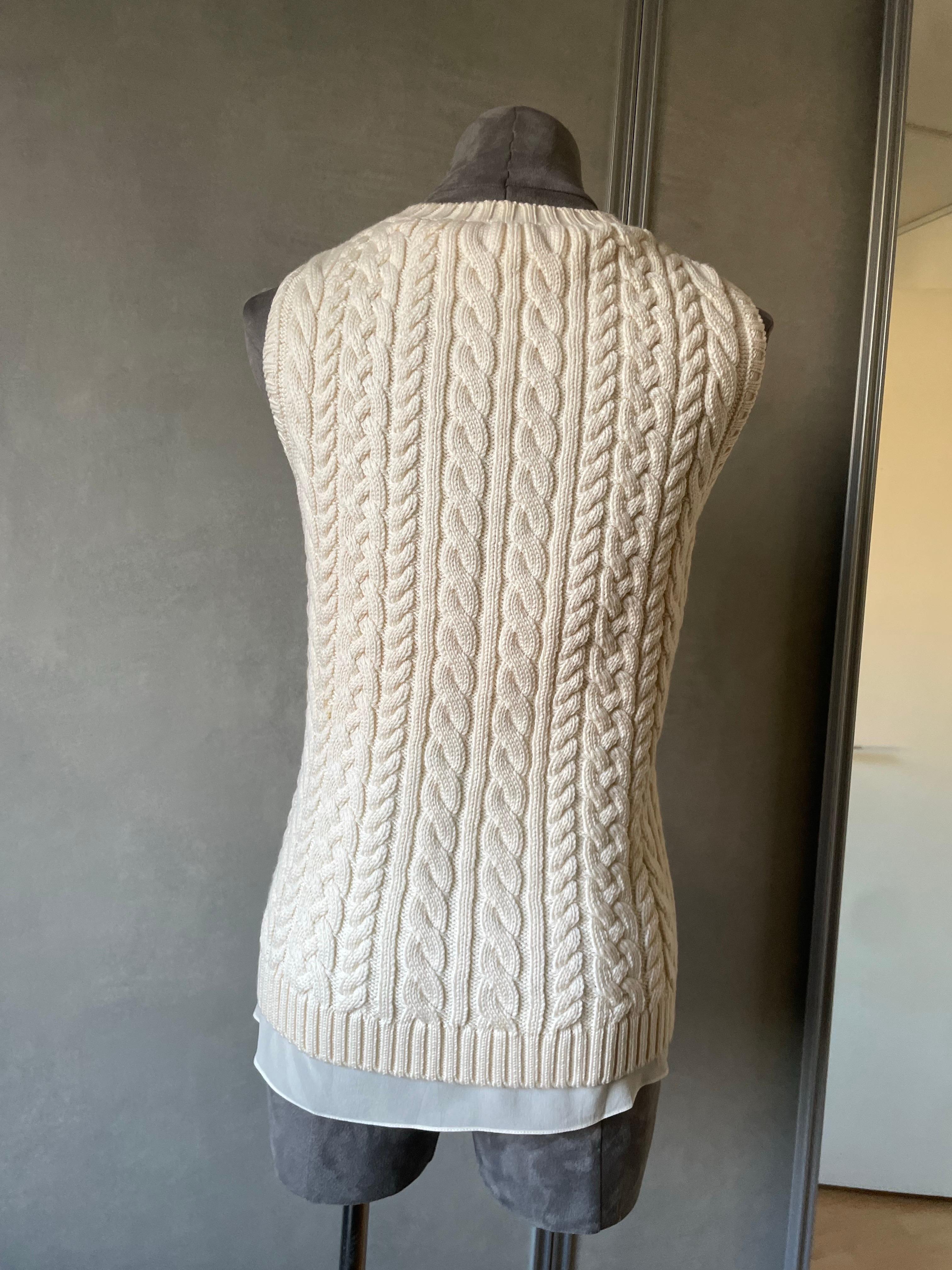 Beige Pull en laine et soie CHRISTIAN DIOR. en vente