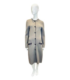 Christian Dior Wool Coat/Cardigan With Leather Trim