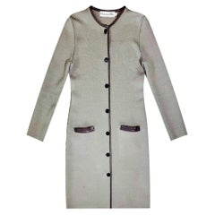 Christian Dior Wool Coat/Cardigan With Leather Trim