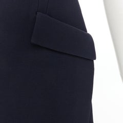 CHRISTIAN DIOR wool flap pocket darted slit sided sleeveless Aline dress FR34 XS