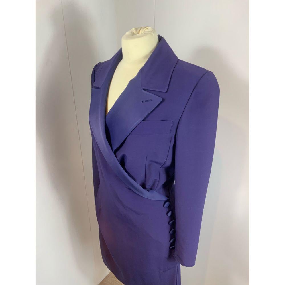 Women's Christian Dior Wool Mid-Length Dress in Purple