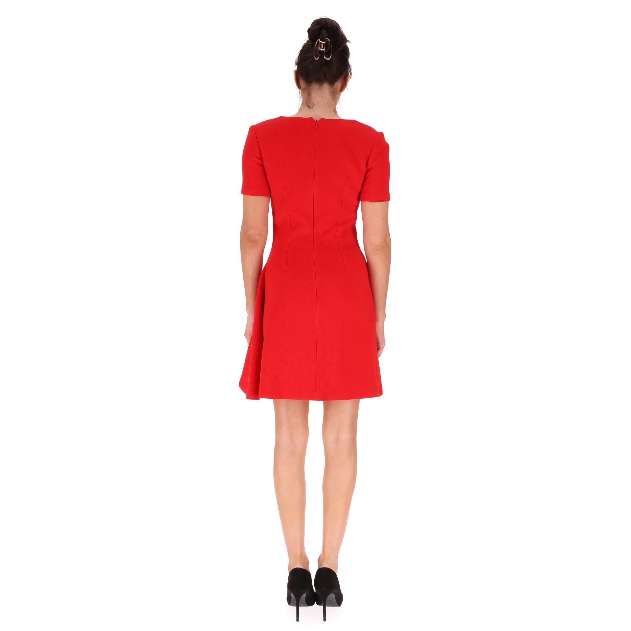 Christian Dior Wool Pleated Dress In Excellent Condition For Sale In London, GB
