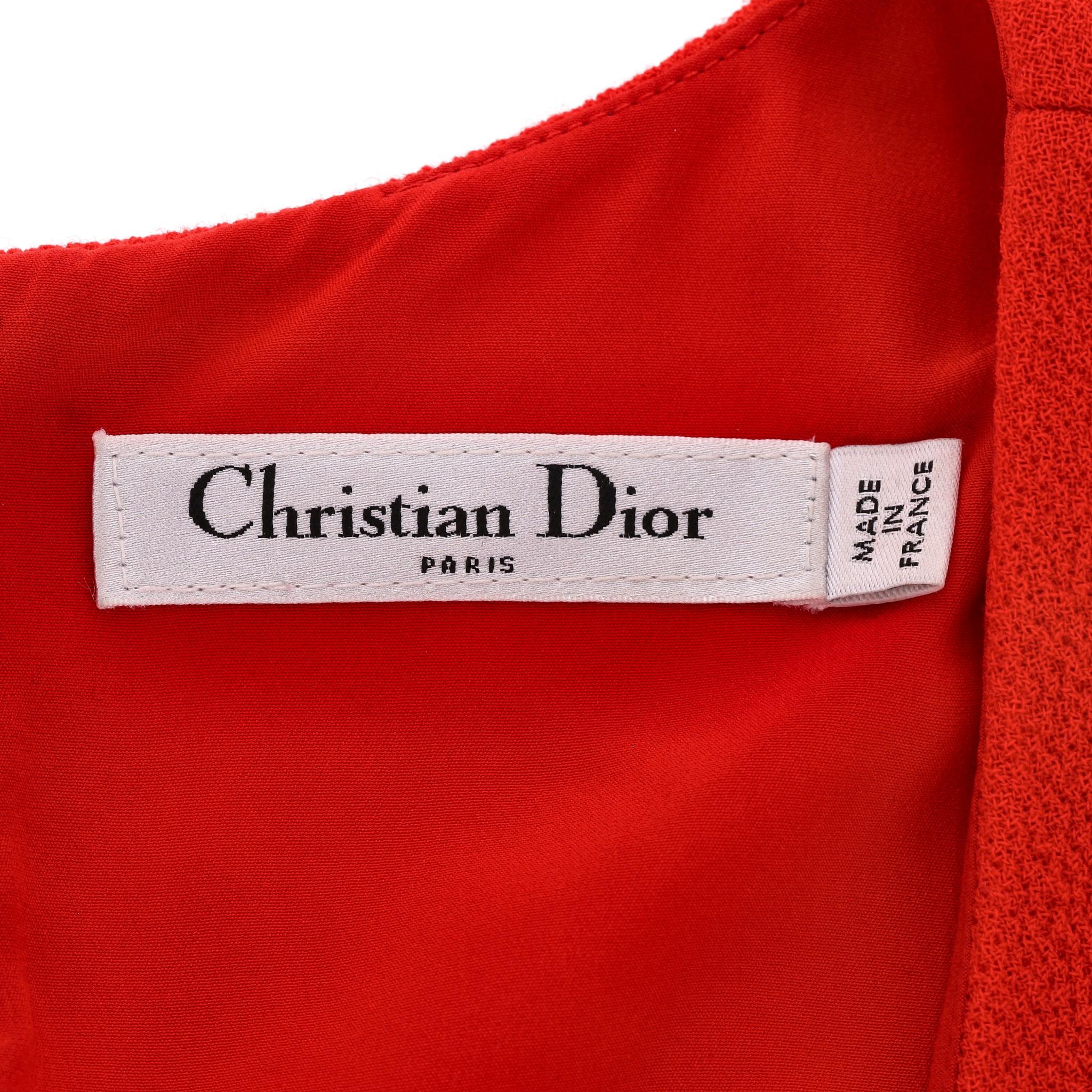Women's Christian Dior Wool Pleated Dress For Sale