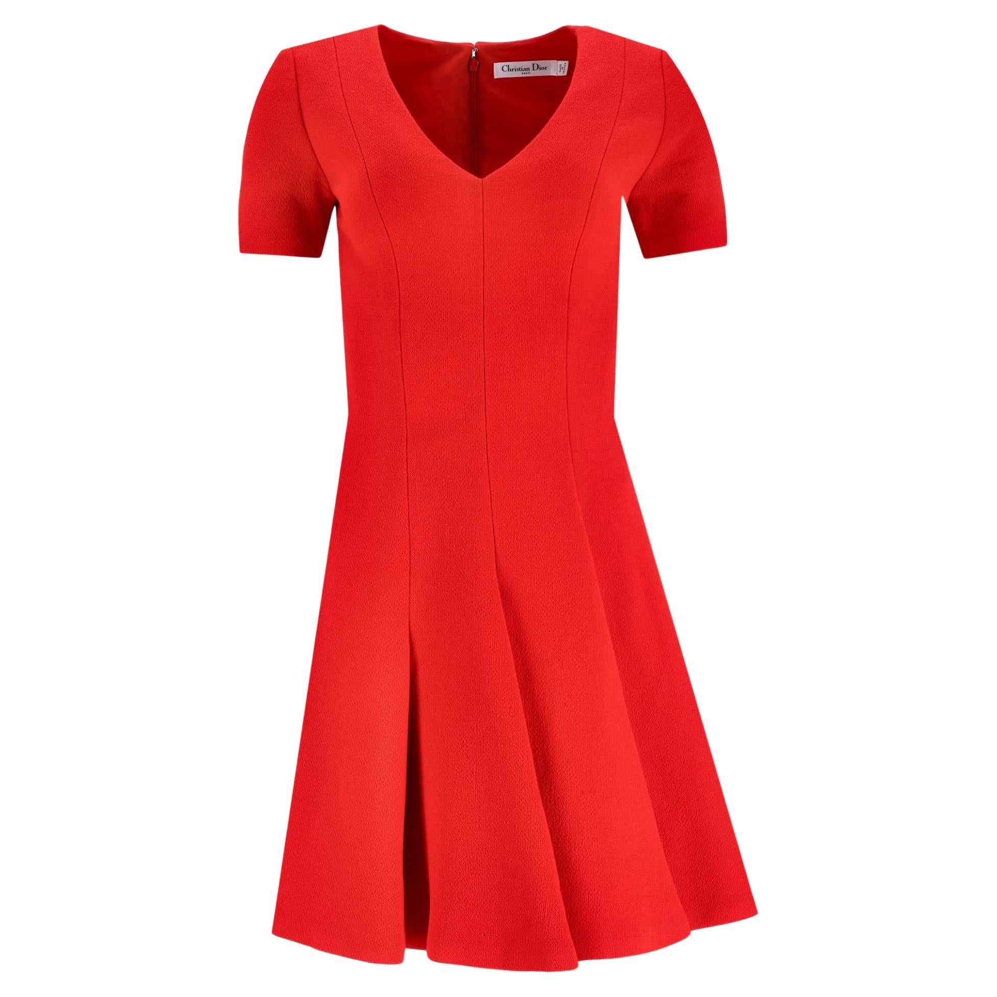 Christian Dior Wool Pleated Dress For Sale