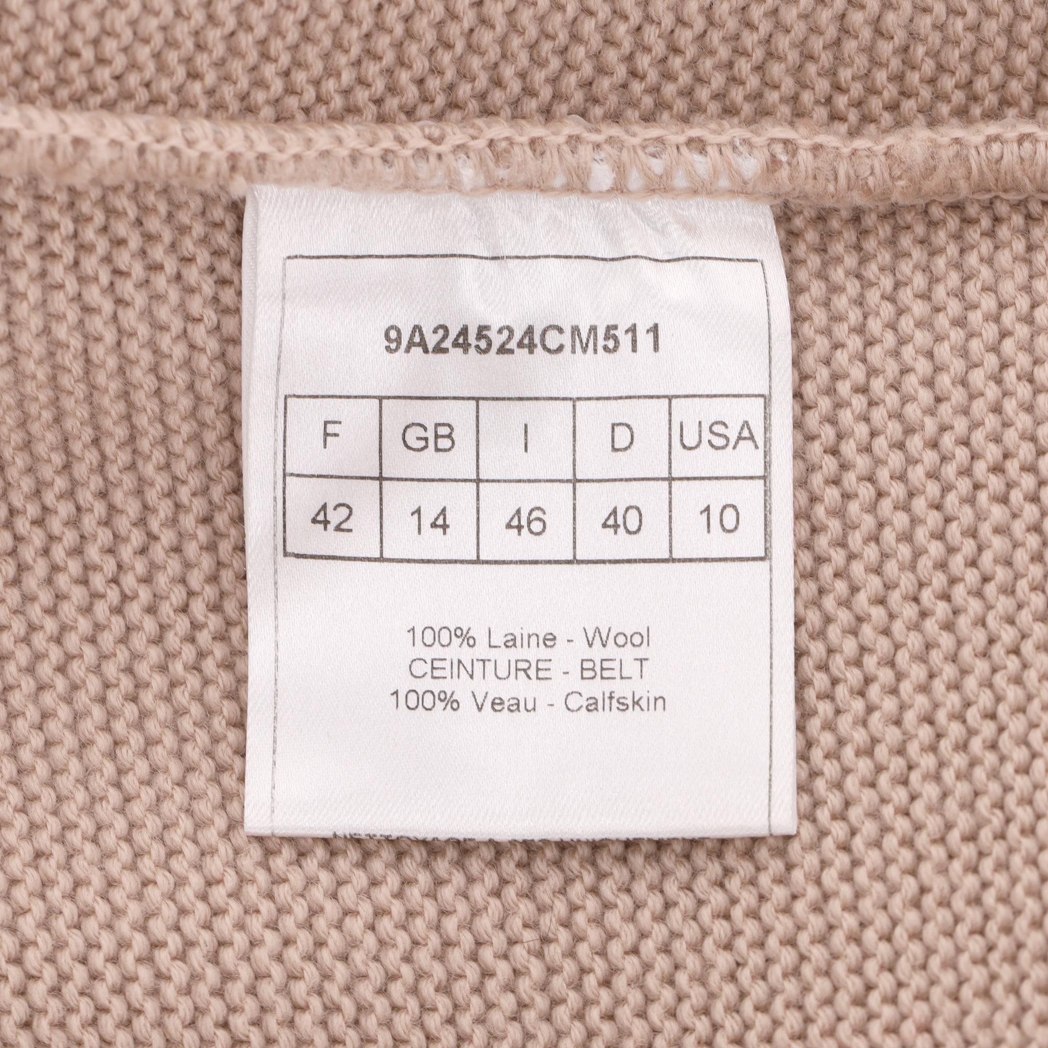 Ensemble Top et Jupe en laine avec ceinture en cuir Christian Dior en vente 7