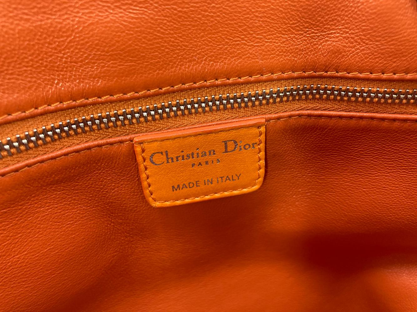 Christian Dior Woven Leather Orange Lady Dior Avenue Tote For Sale 1