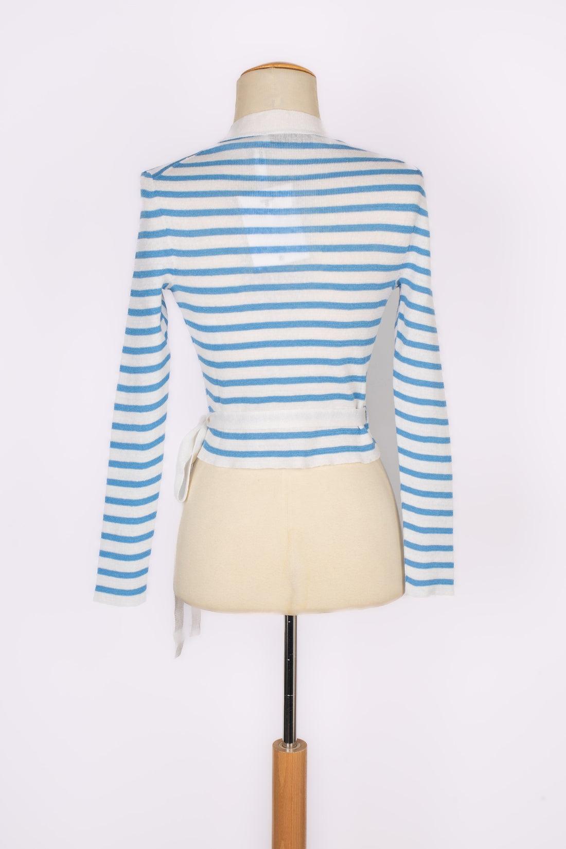 Gray Christian Dior Wrap-Over Top
