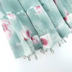 Christian Dior x Galliano 2003 Floral Silk Hardware Trimmed Maxi Skirt