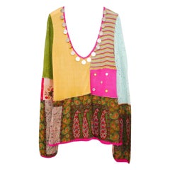 Pull patchwork Christian Dior x Galliano 2004 avec bordure en médaillon