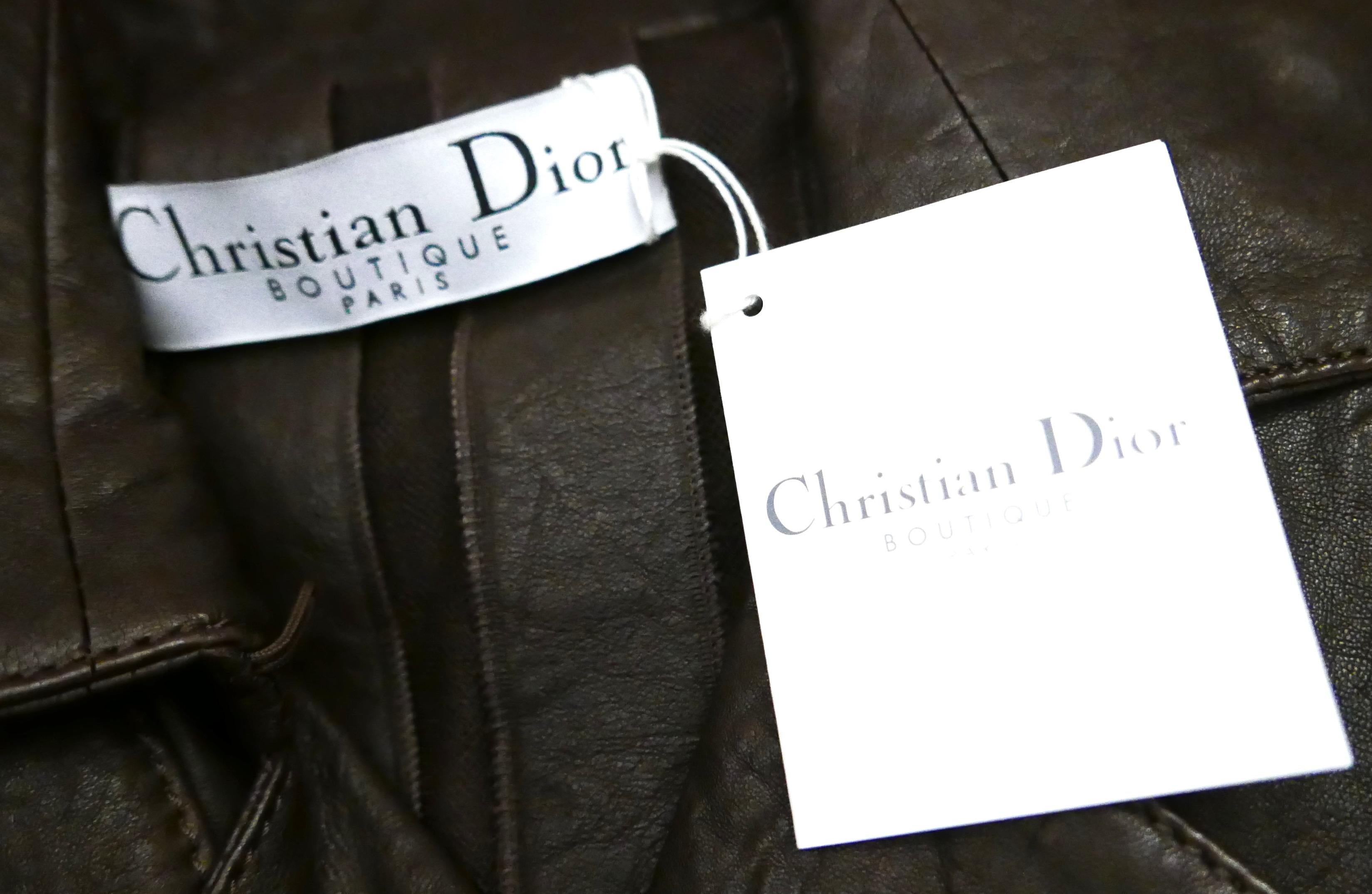Christian Dior x Galliano 2006 Veste de motard en vison, cuir et tulle Brown en vente 6