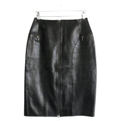 Vintage Christian Dior x Galliano AW00 Leather Zip Pencil Skirt