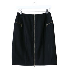 Christian Dior x Galliano AW00 Gonna a tubino gessata con zip sul davanti