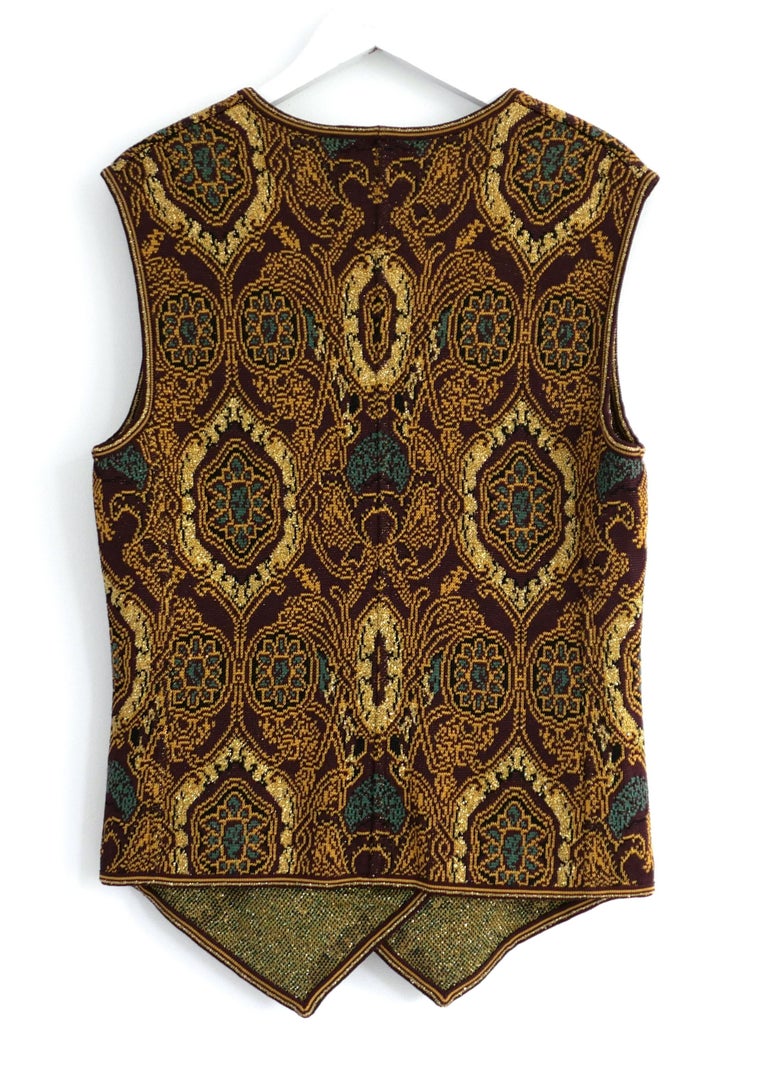 Christian Dior x Gianfranco Ferre Fall 1994 Gold Knit Waistcoat