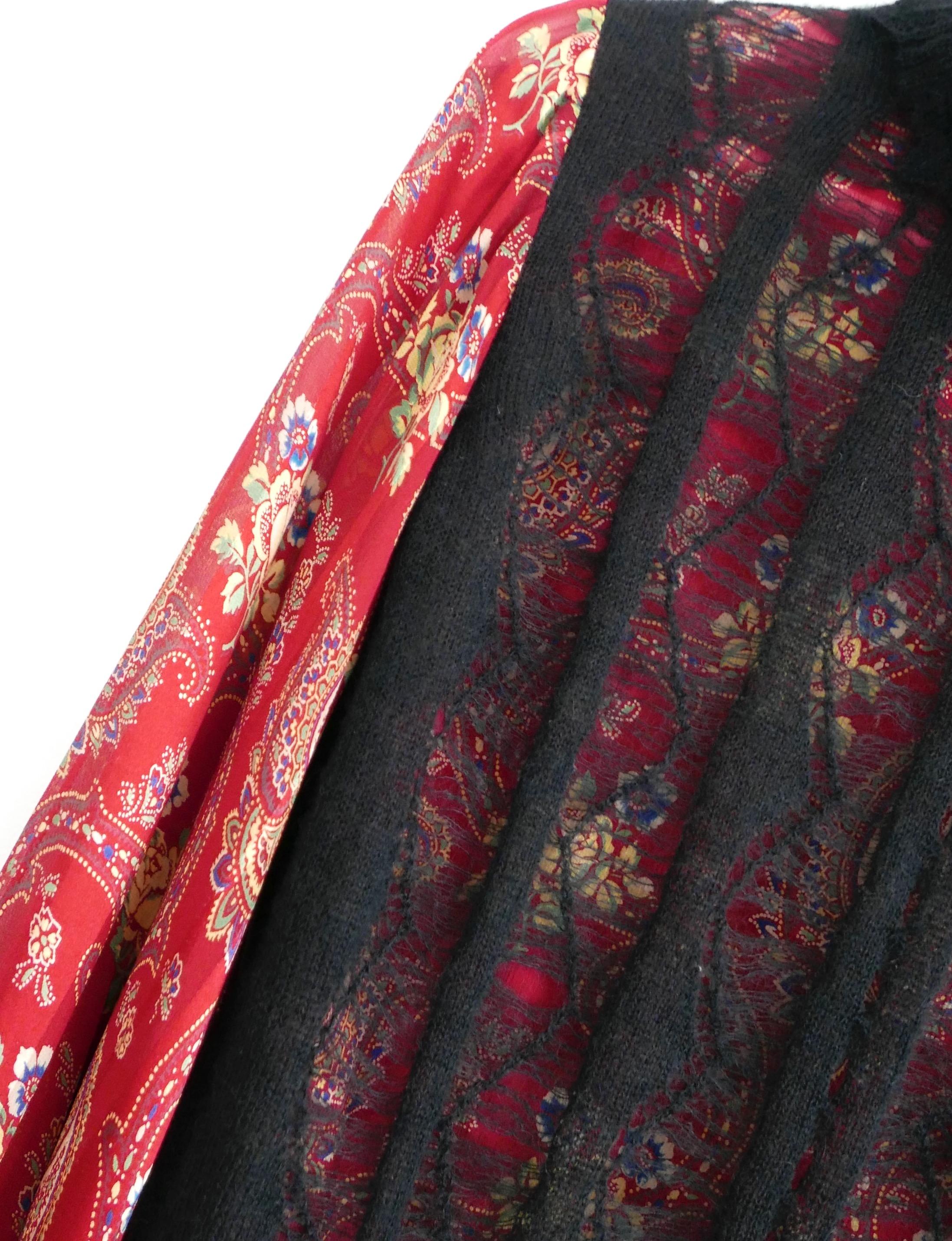 Black Christian Dior x John Galliano Fall 2002 Silk & Knit Blouse Top For Sale