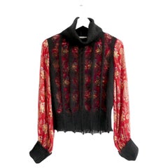 Christian Dior x John Galliano for Christian Dior Autunno 2002 Top camicetta in seta e maglia