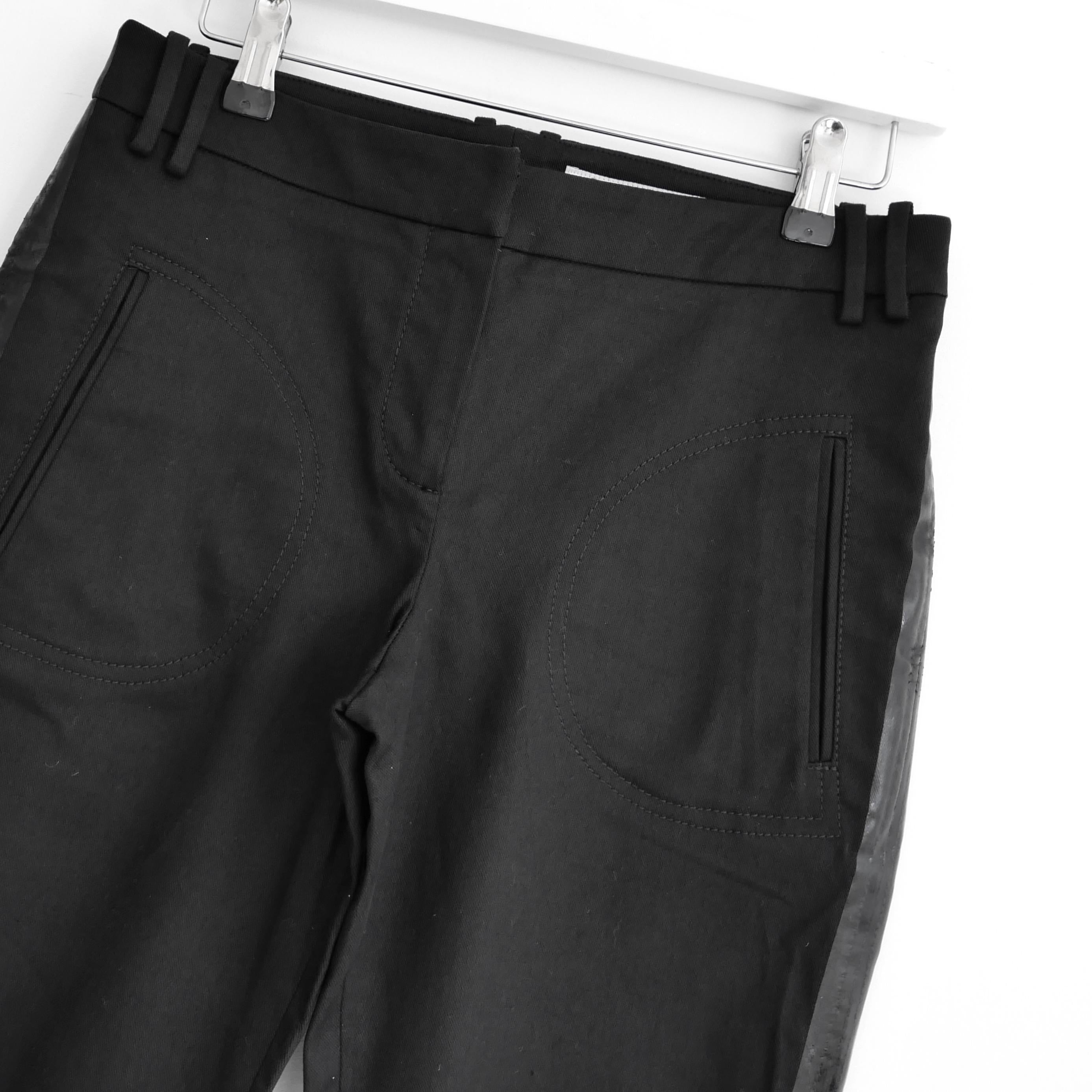 Christian Dior x John Galliano Fall 2006 PVC Trim Black Trousers In New Condition For Sale In London, GB