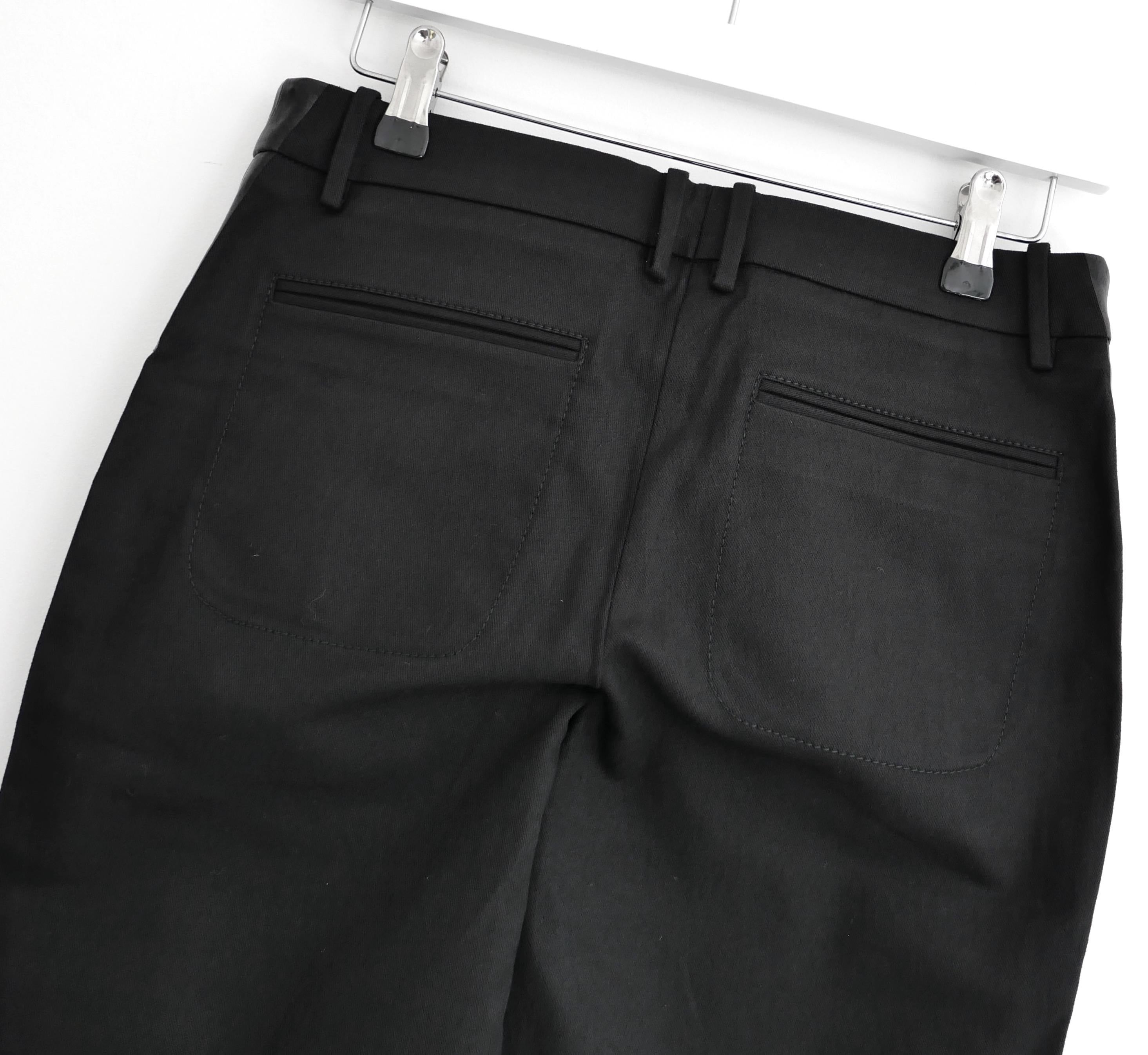 Women's Christian Dior x John Galliano Fall 2006 PVC Trim Black Trousers For Sale