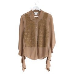 Christian Dior x John Galliano Spring 2002 Leather Appliqué Blouse