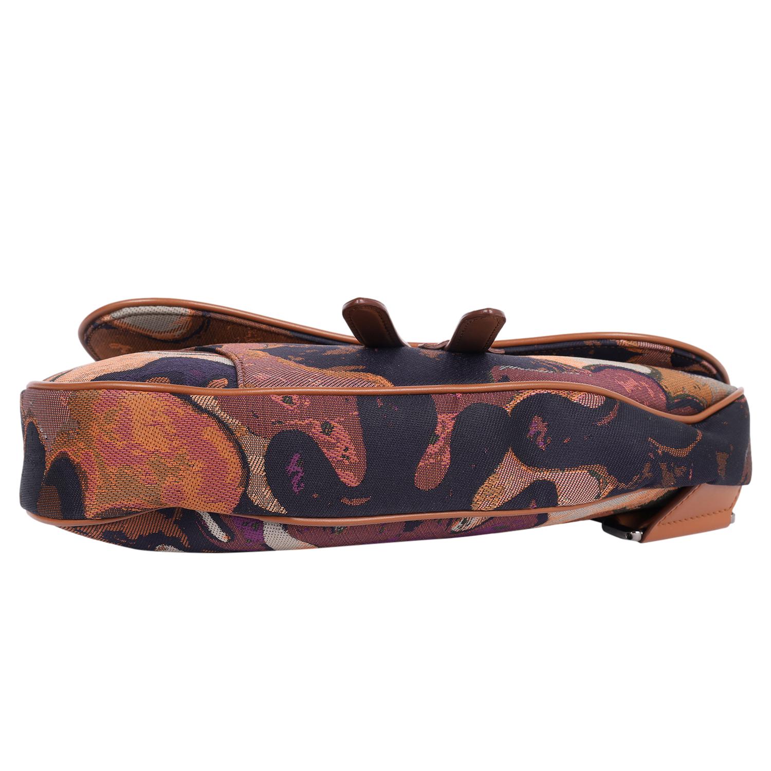 CHRISTIAN DIOR X Peter Doig Denim Soft Camouflage Saddle Uomo Crossbody Bag in vendita 6