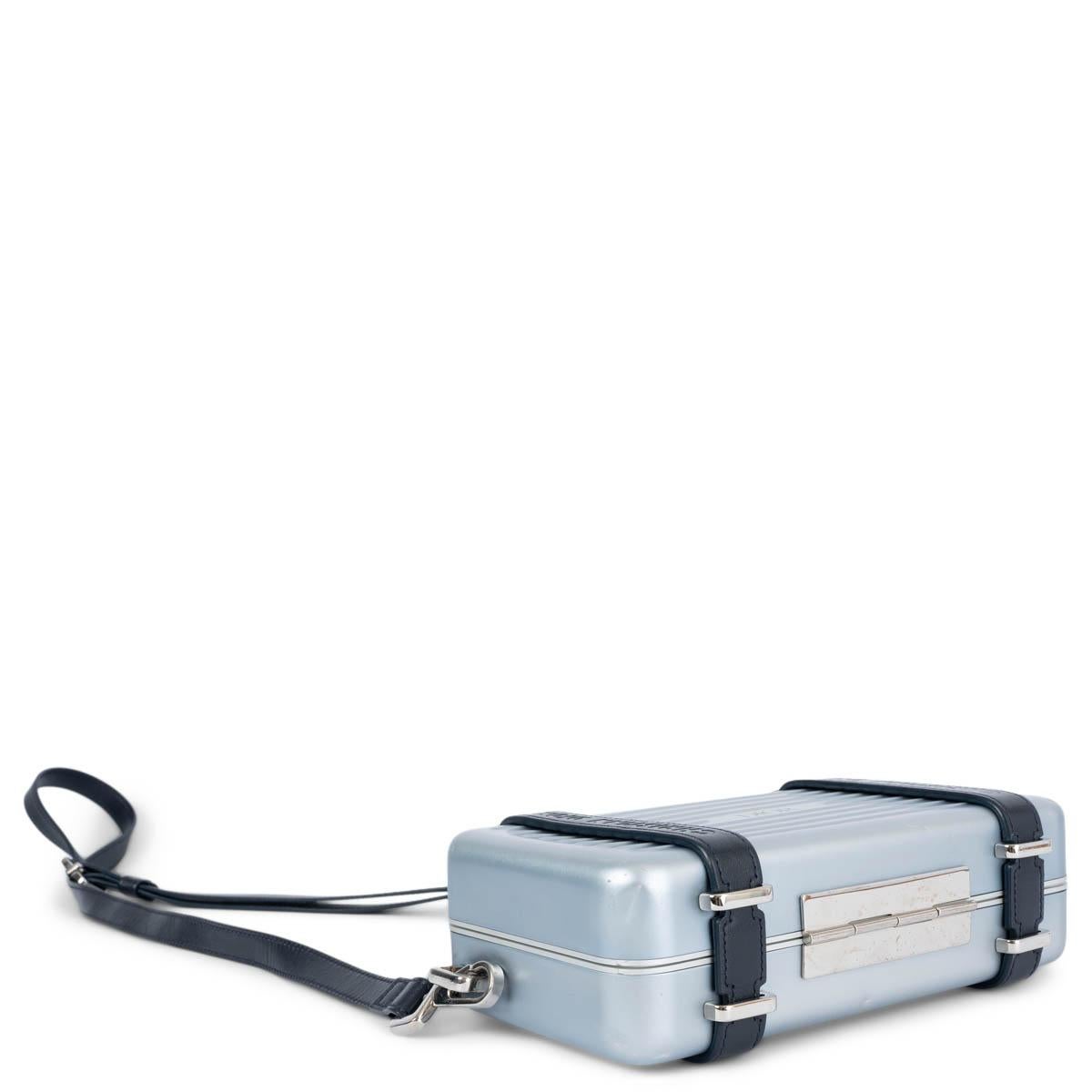 CHRISTIAN DIOR x RIMOWA blue aluminum 2022 PERSONAL CLUTCH Crossbody Bag For Sale 1