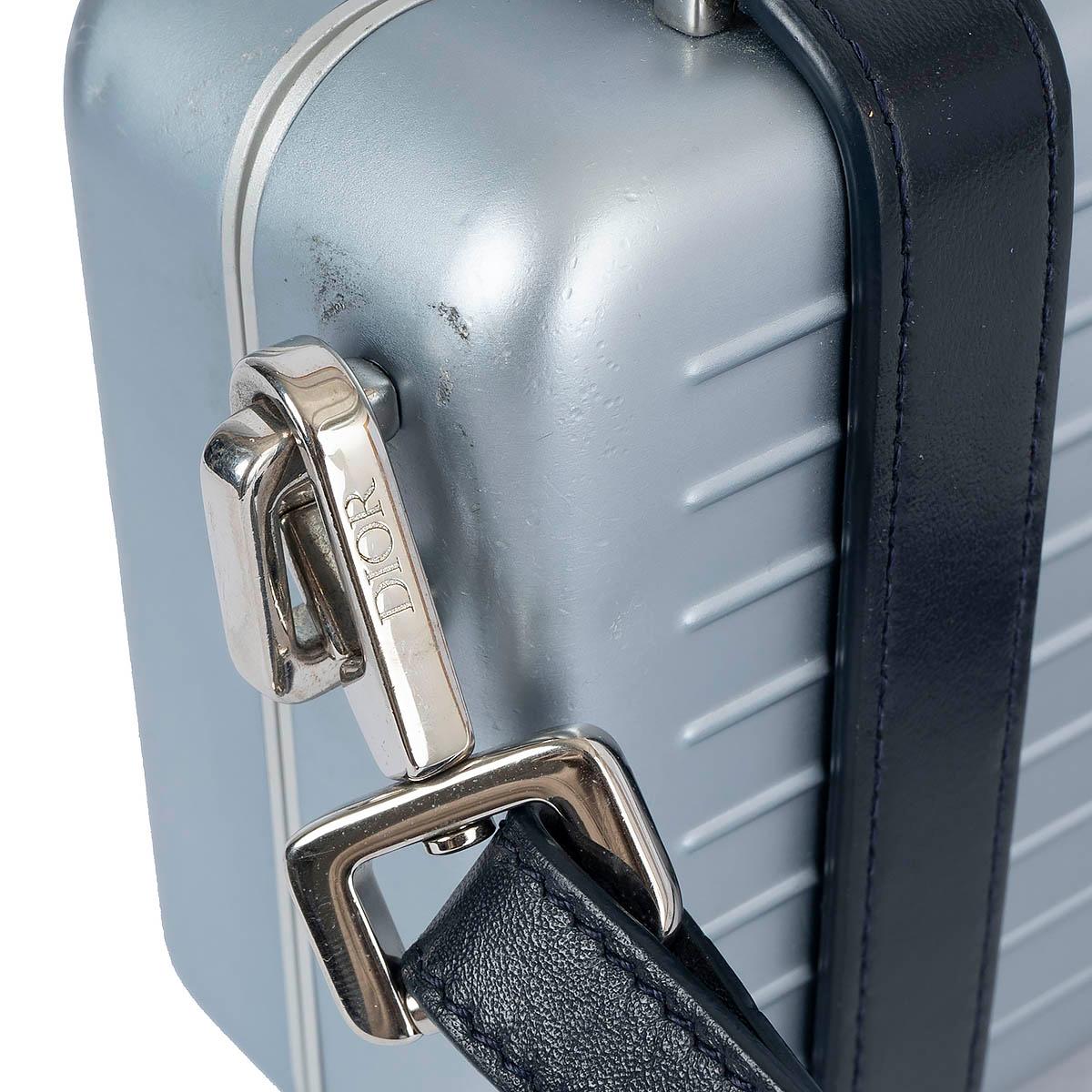 CHRISTIAN DIOR x RIMOWA blue aluminum 2022 PERSONAL CLUTCH Crossbody Bag For Sale 3