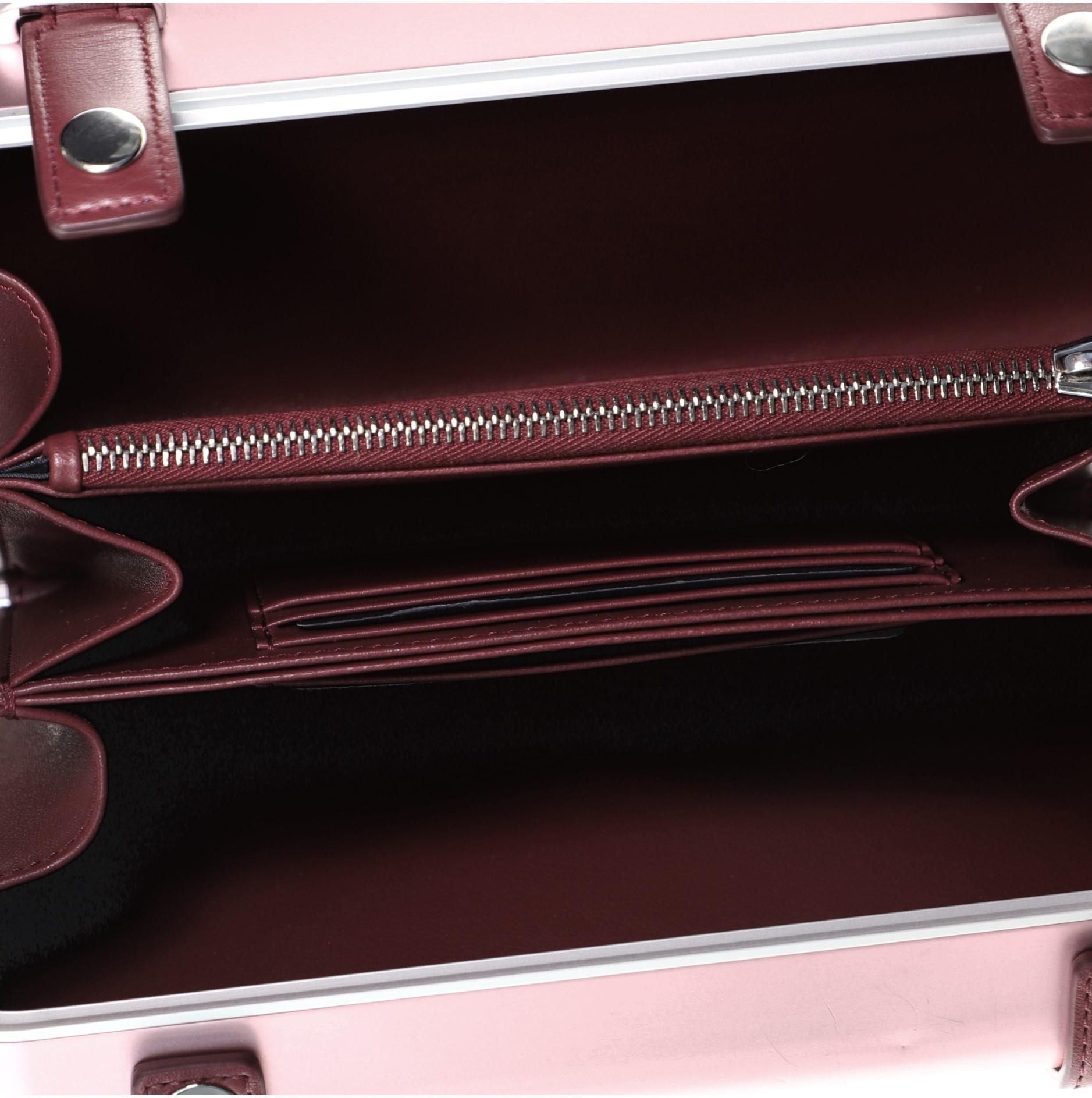 Beige Christian Dior x Rimowa Pink Aluminum Personal Clutch For Sale