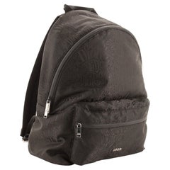 Christian Dior x Shawn Stussy Black Embroidered Nylon Large Rider Backpack