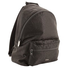 Christian Dior x Shawn Stussy Schwarzer bestickter großer Reiter-Rucksack aus Nylon