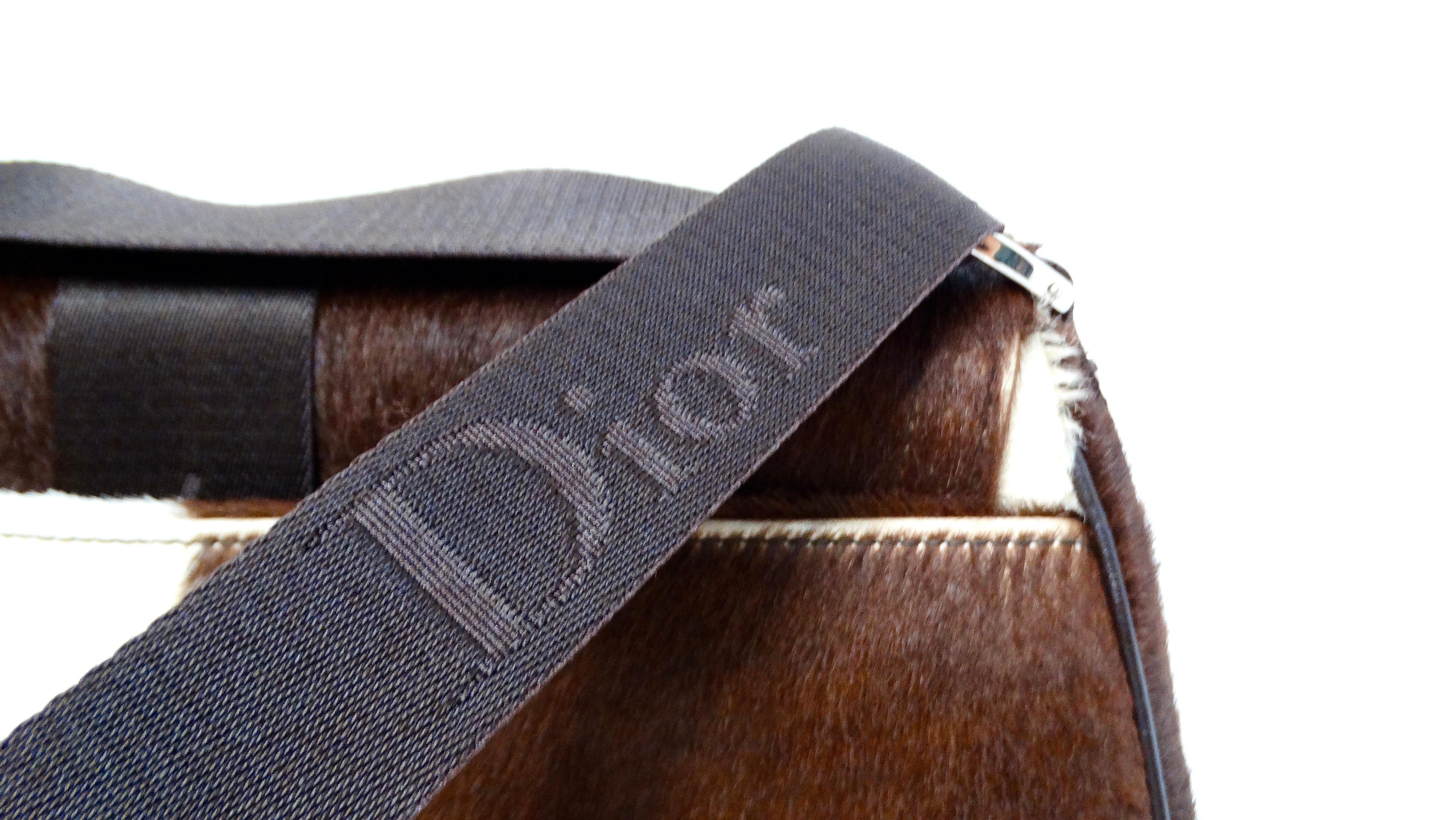 Christian Dior Y2K Brown & Cream Pony Hair Shoulder Bag For Sale 3