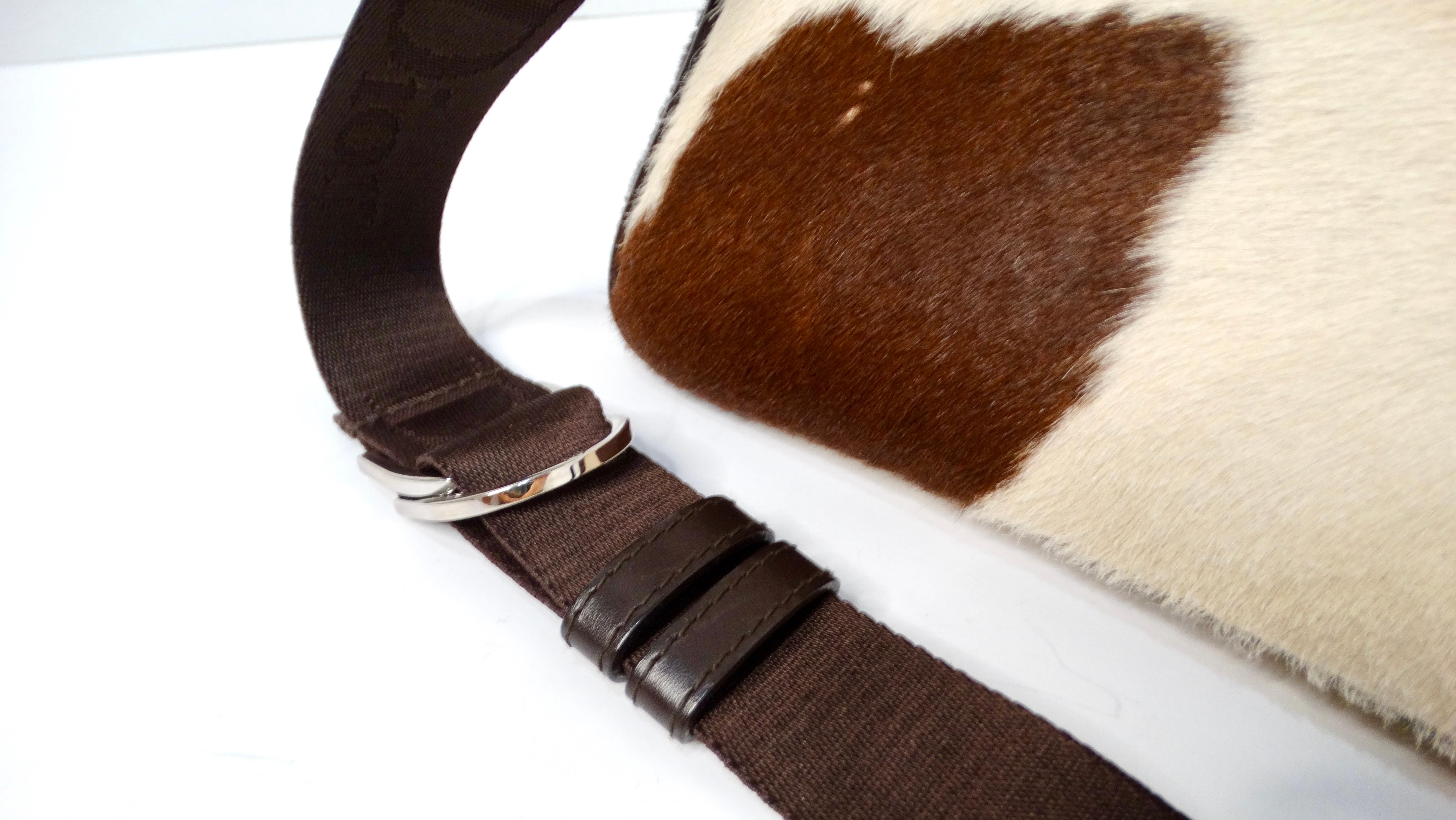 Christian Dior Y2K Brown & Cream Pony Hair Shoulder Bag For Sale 4