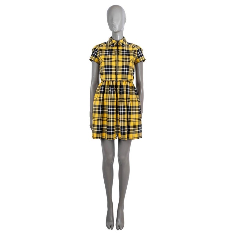 CHRISTIAN DIOR yellow black wool 2022 CHECK'N'DIOR Plaid MINI