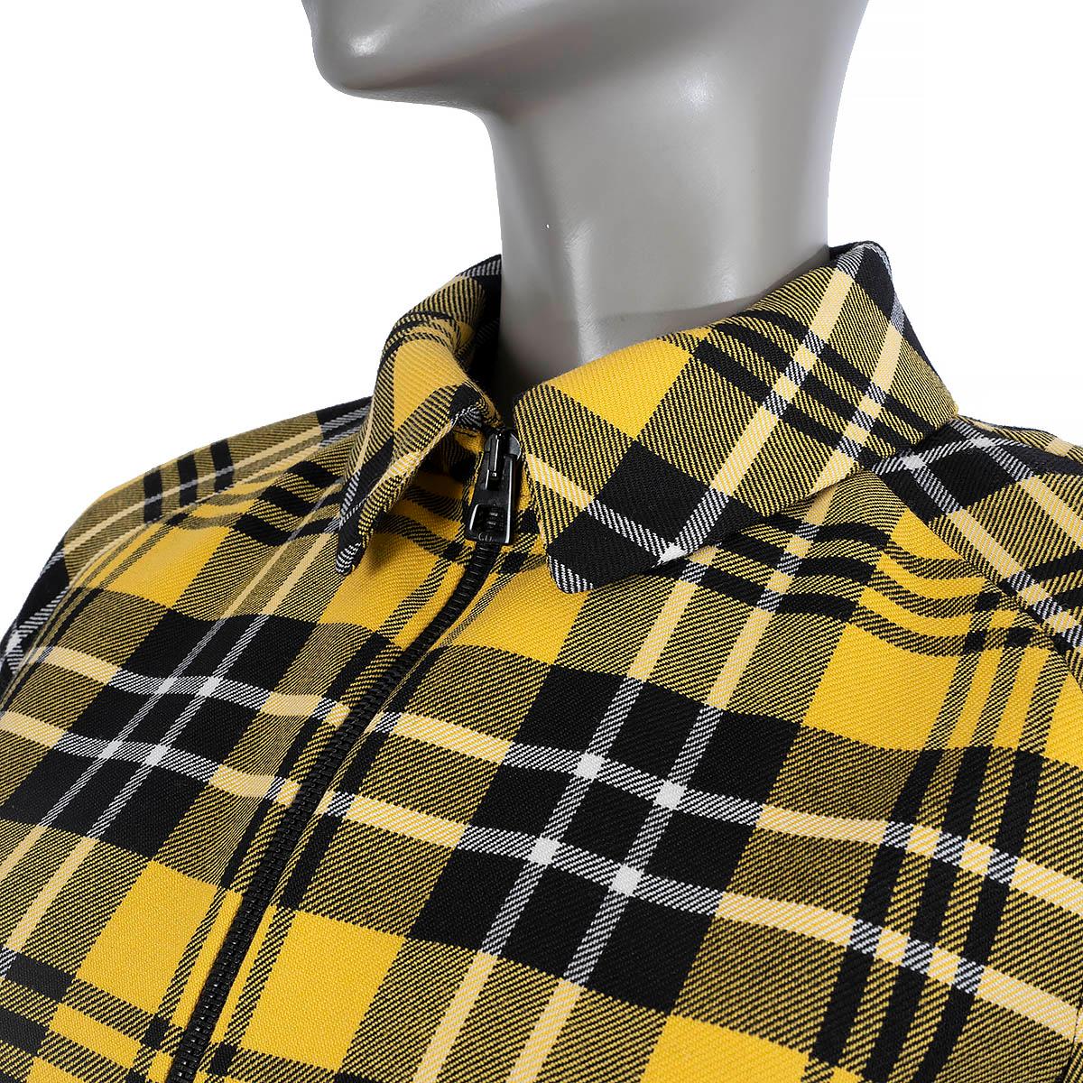 CHRISTIAN DIOR yellow black wool 2022 CHECK'N'DIOR Plaid MINI Dress 34 XS For Sale 3