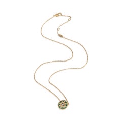 Christian Dior Yellow Gold Malachite and Diamond Rose Des Vents Necklace