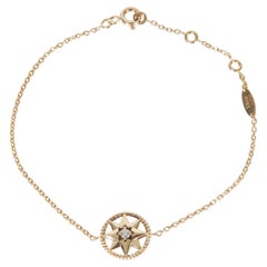 Christian Dior Yellow Gold Mother Of Pearl and Diamond Rose Des Vents Bracelet