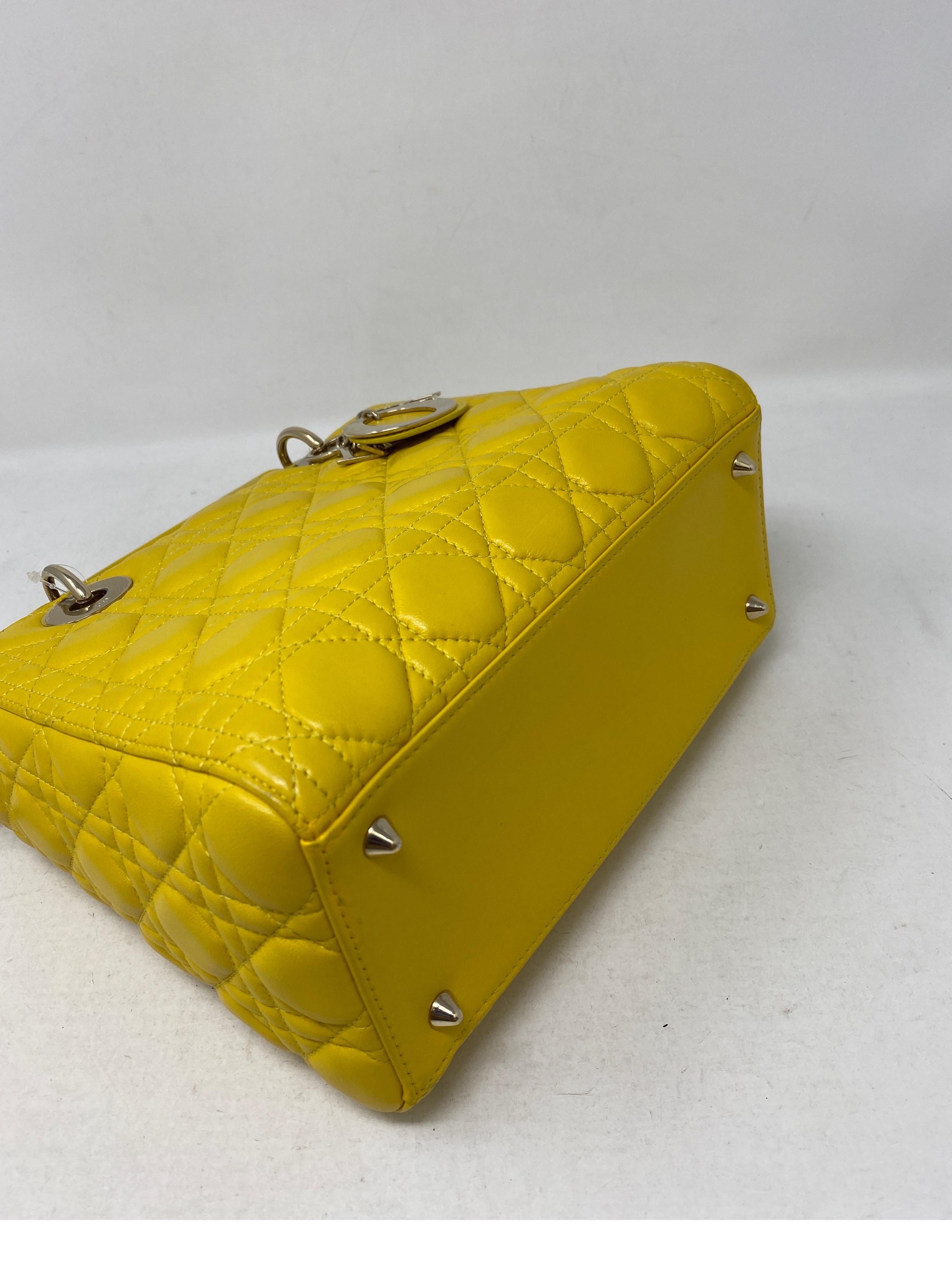 Christian Dior Yellow Lady Dior Bag 3