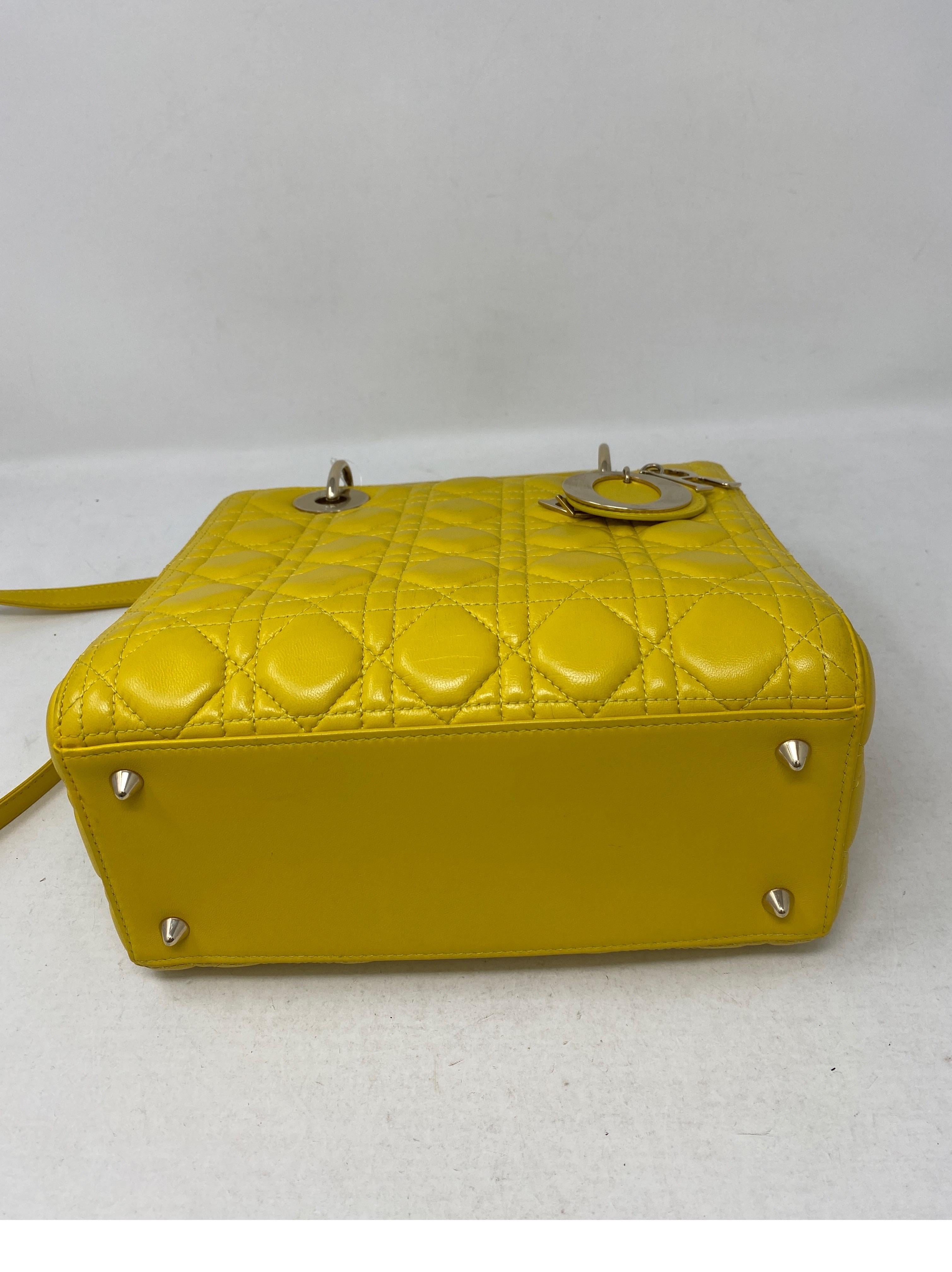 Christian Dior Yellow Lady Dior Bag 4
