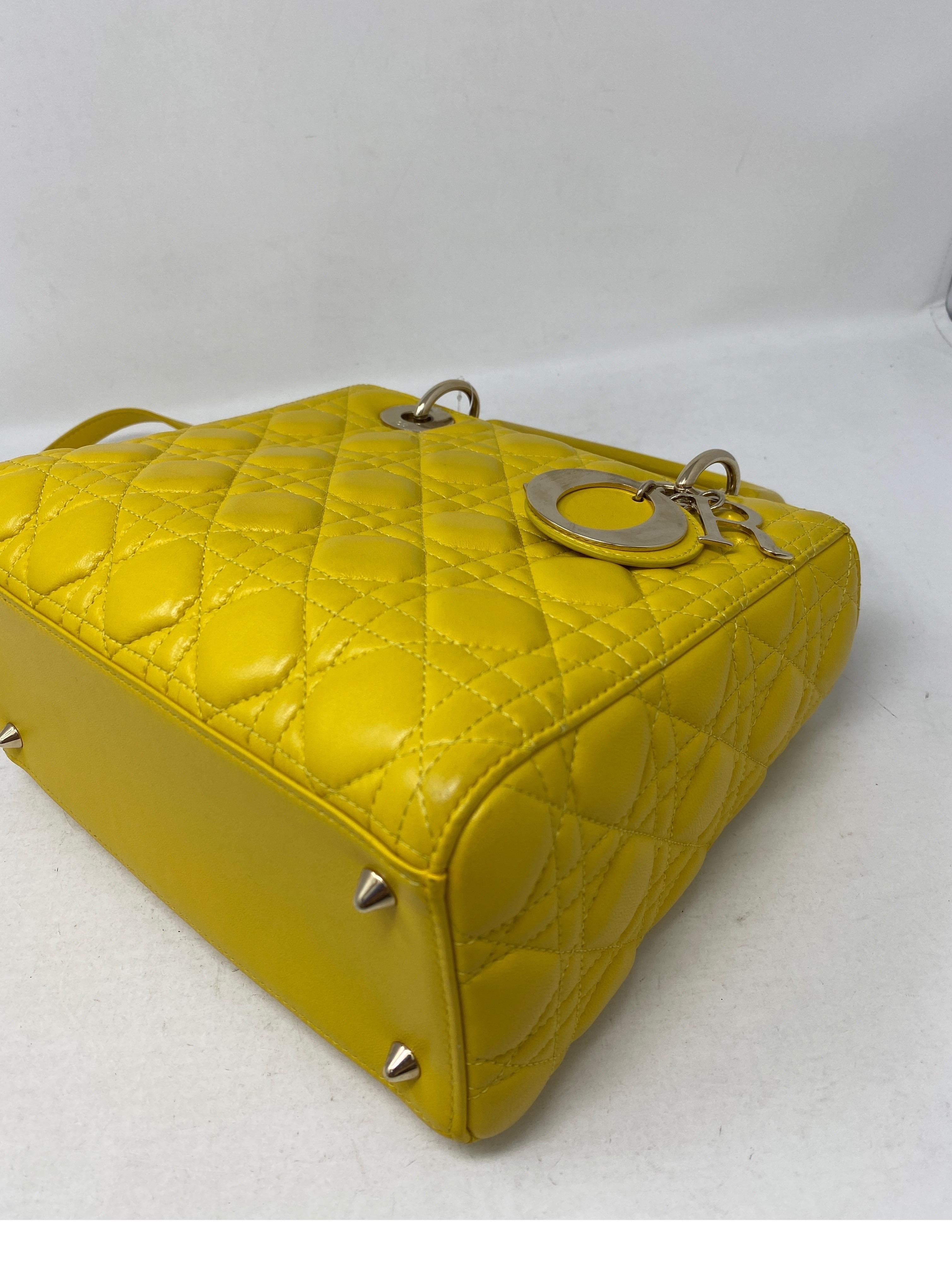 Christian Dior Yellow Lady Dior Bag 5