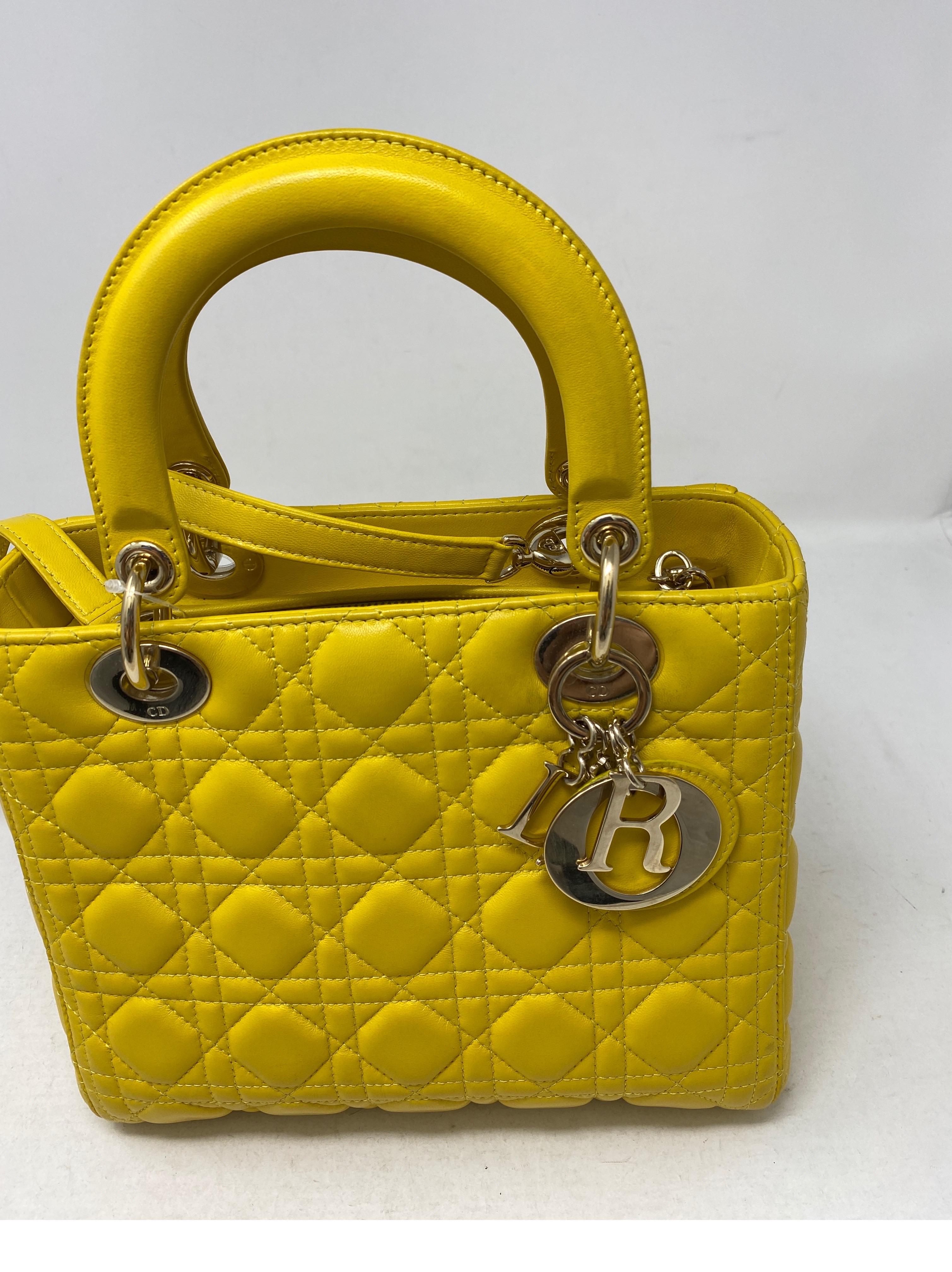 Christian Dior Yellow Lady Dior Bag 6