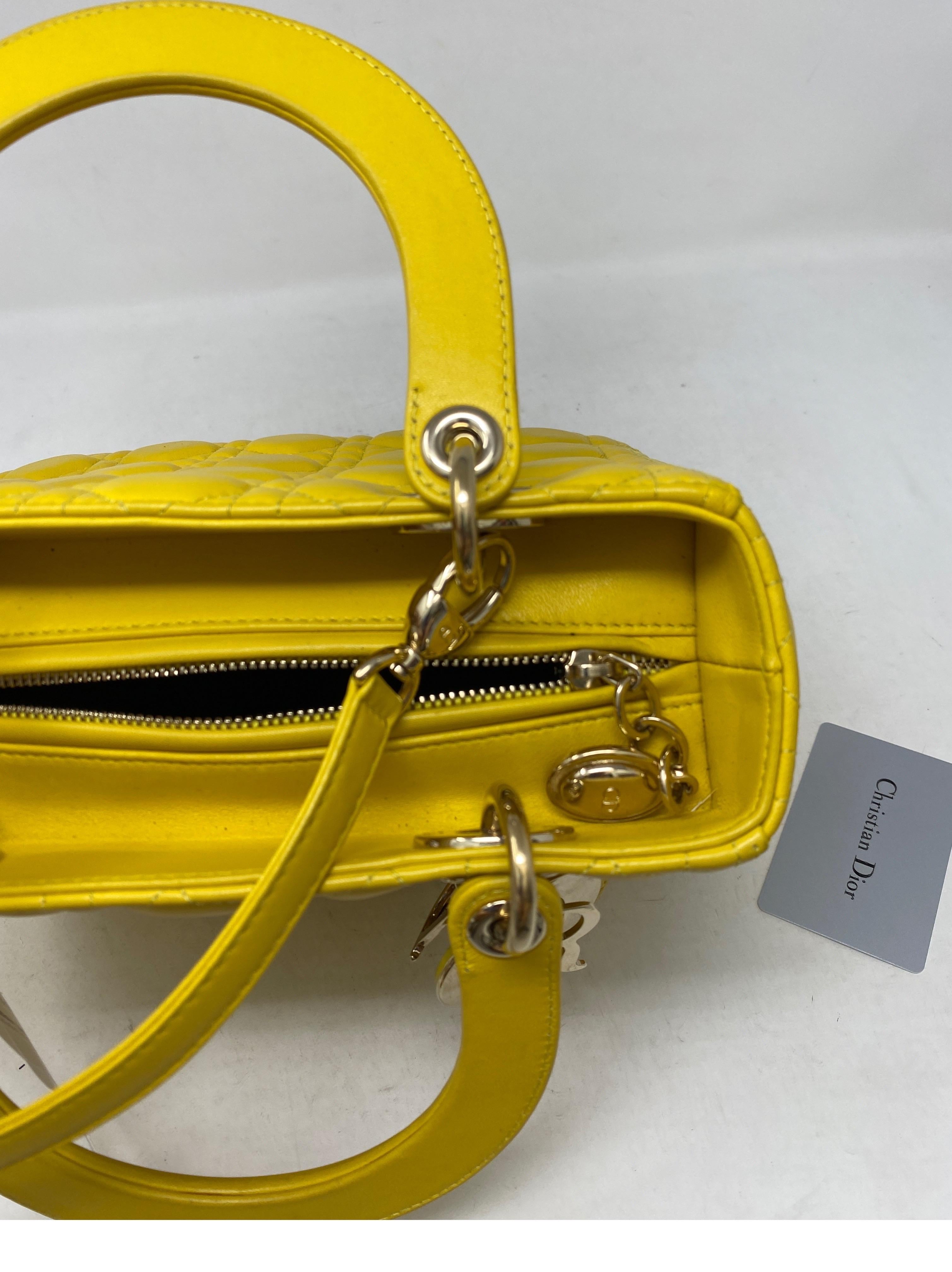 Christian Dior Yellow Lady Dior Bag 7