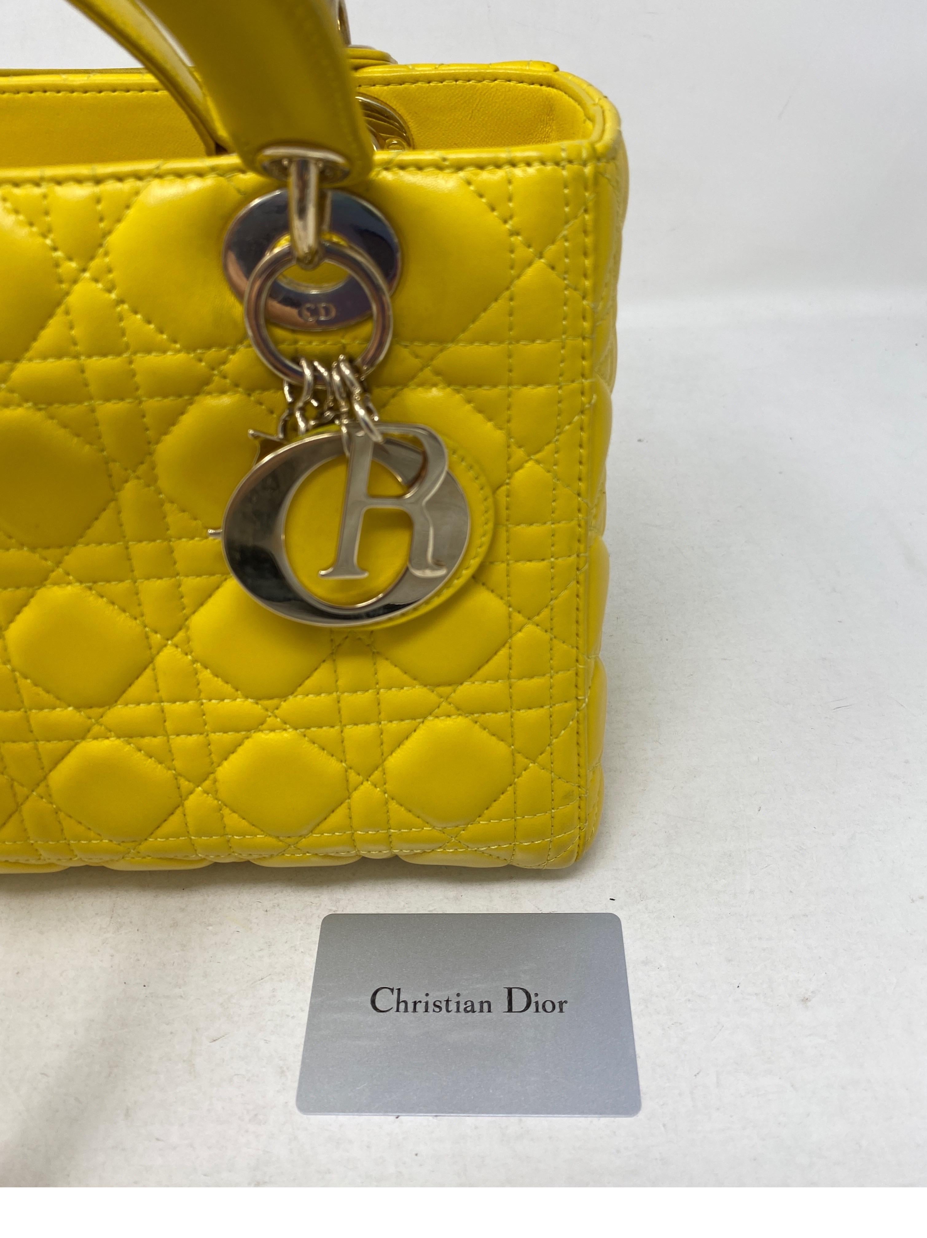 Christian Dior Yellow Lady Dior Bag 10