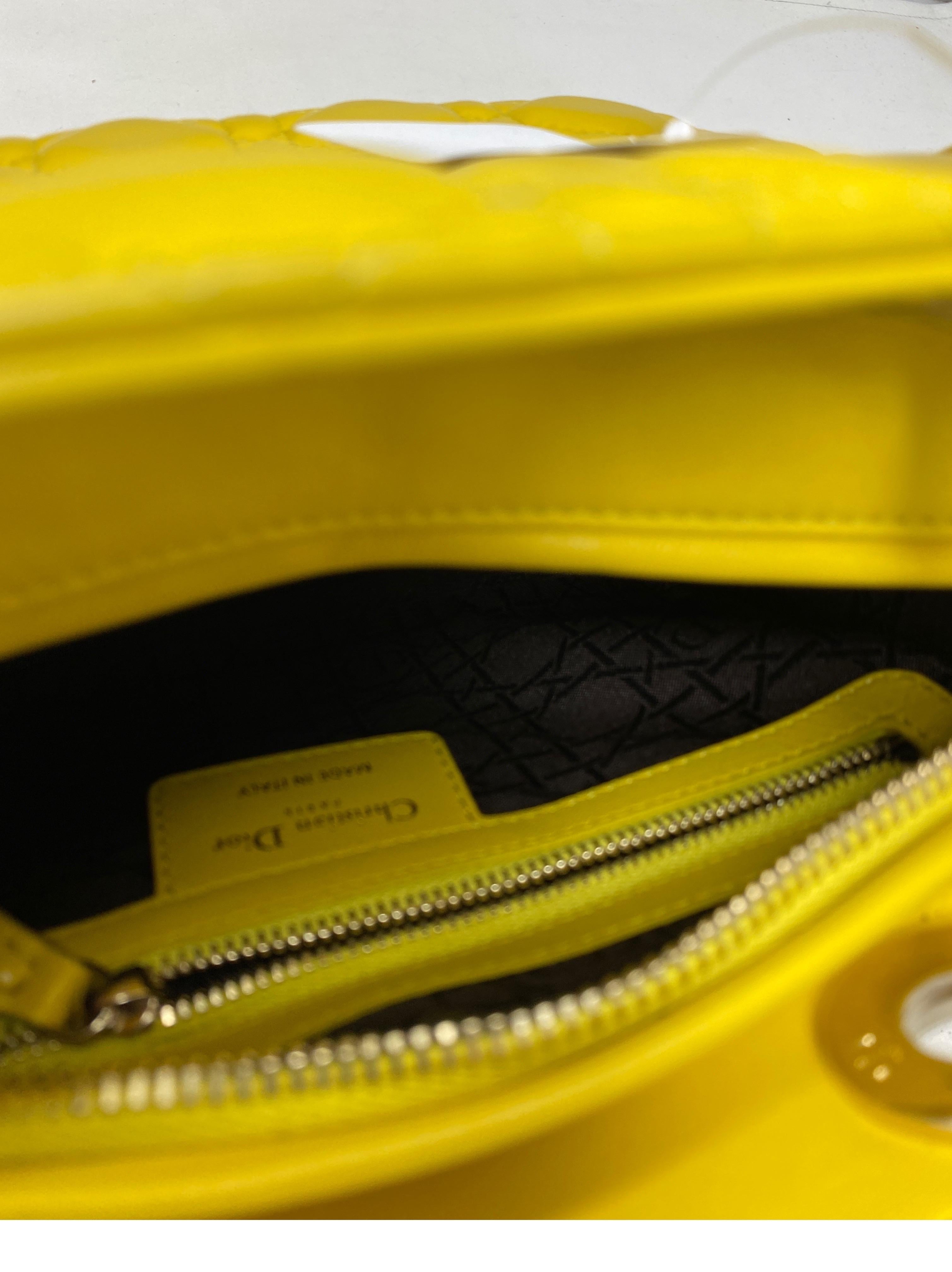 Christian Dior Yellow Lady Dior Bag 12