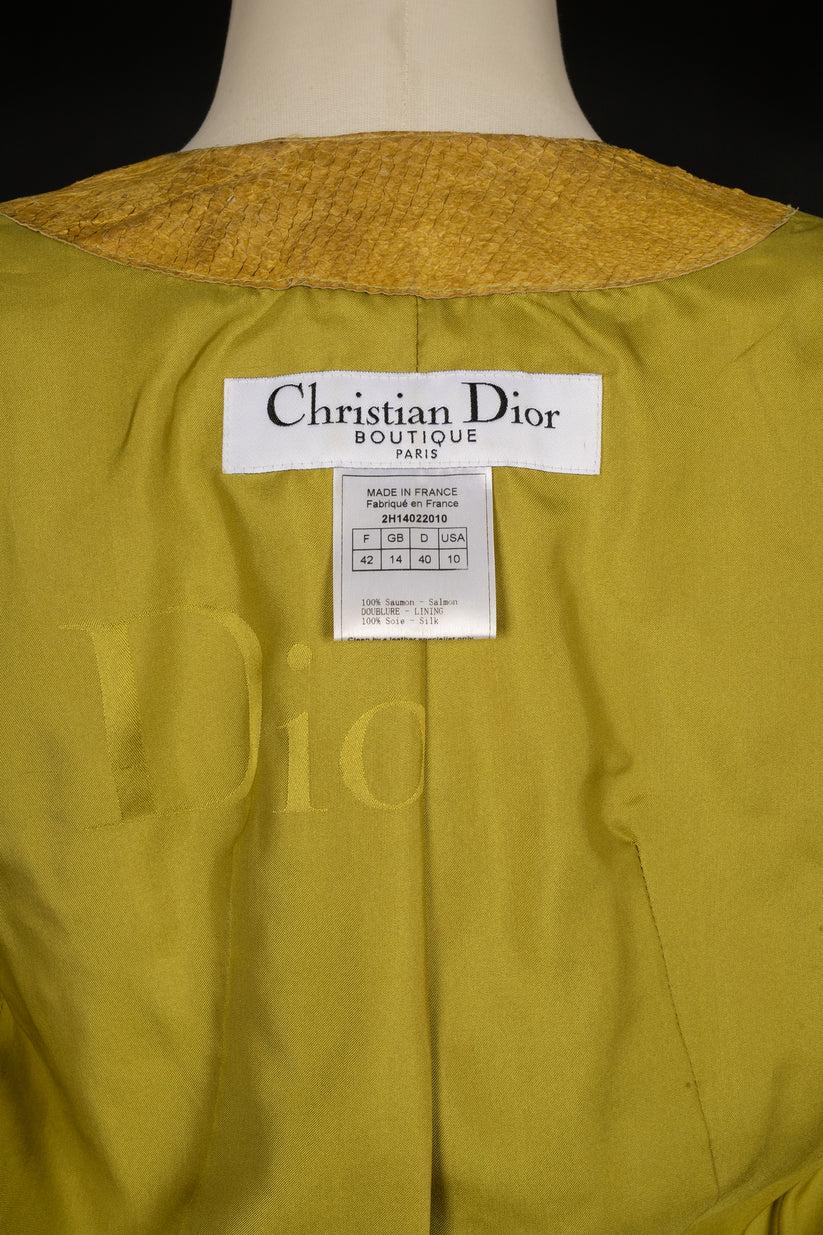 Christian Dior Gelbe Lachslederjacke, 2002 im Angebot 3
