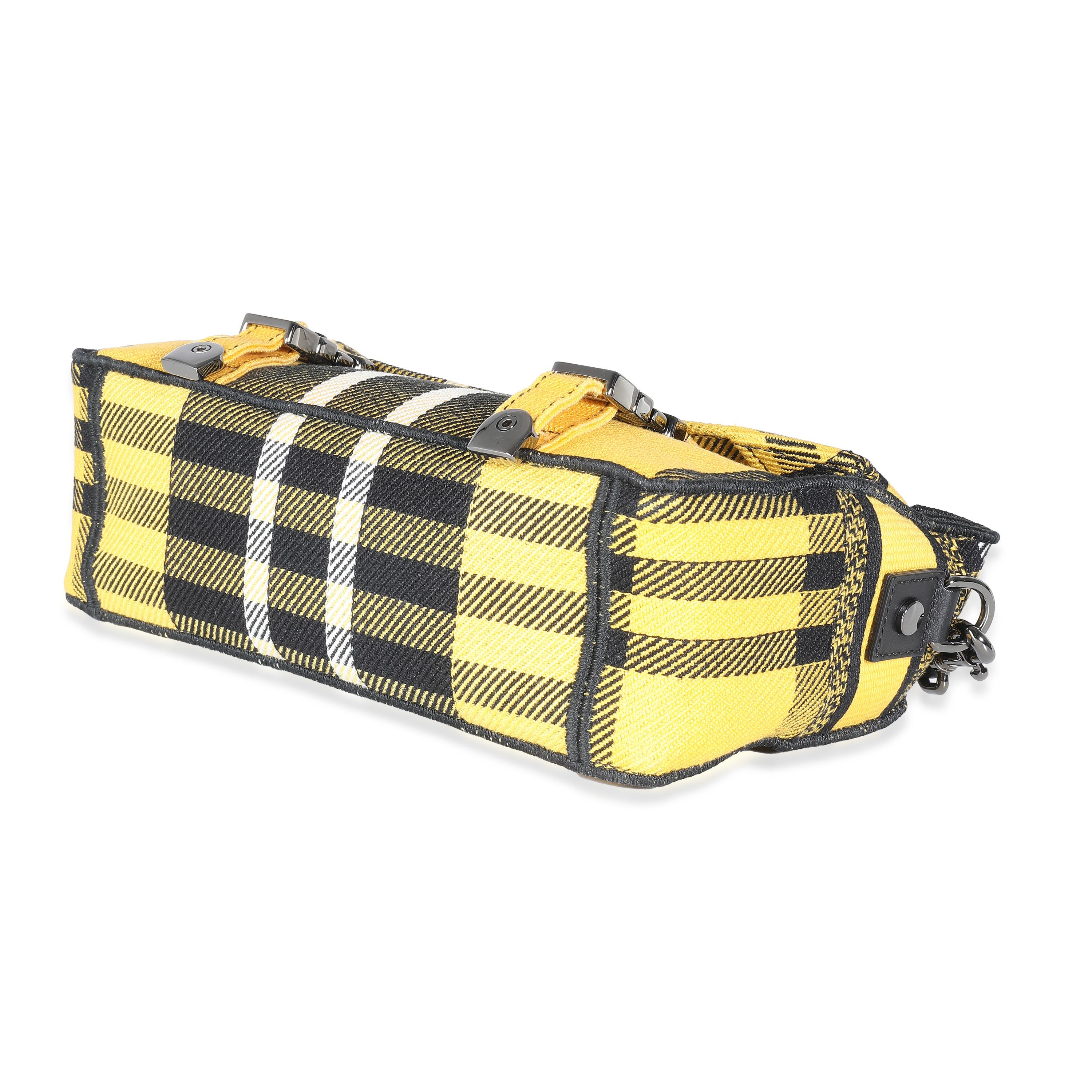 Women's or Men's Christian Dior Yellow Tartan Canvas Small Diorcamp Messenger