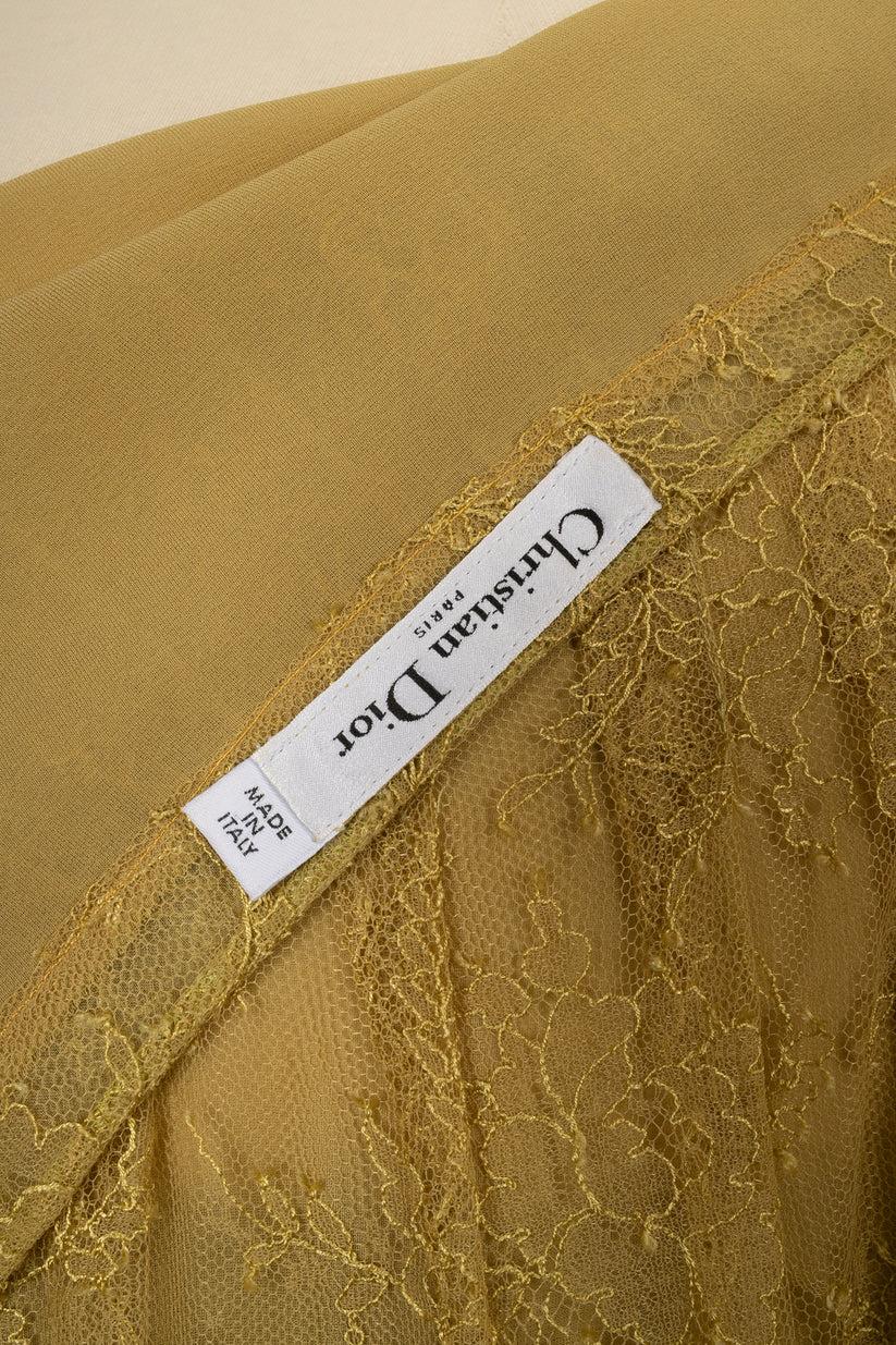 Christian Dior Yellow Tone Lace Skirt For Sale 2