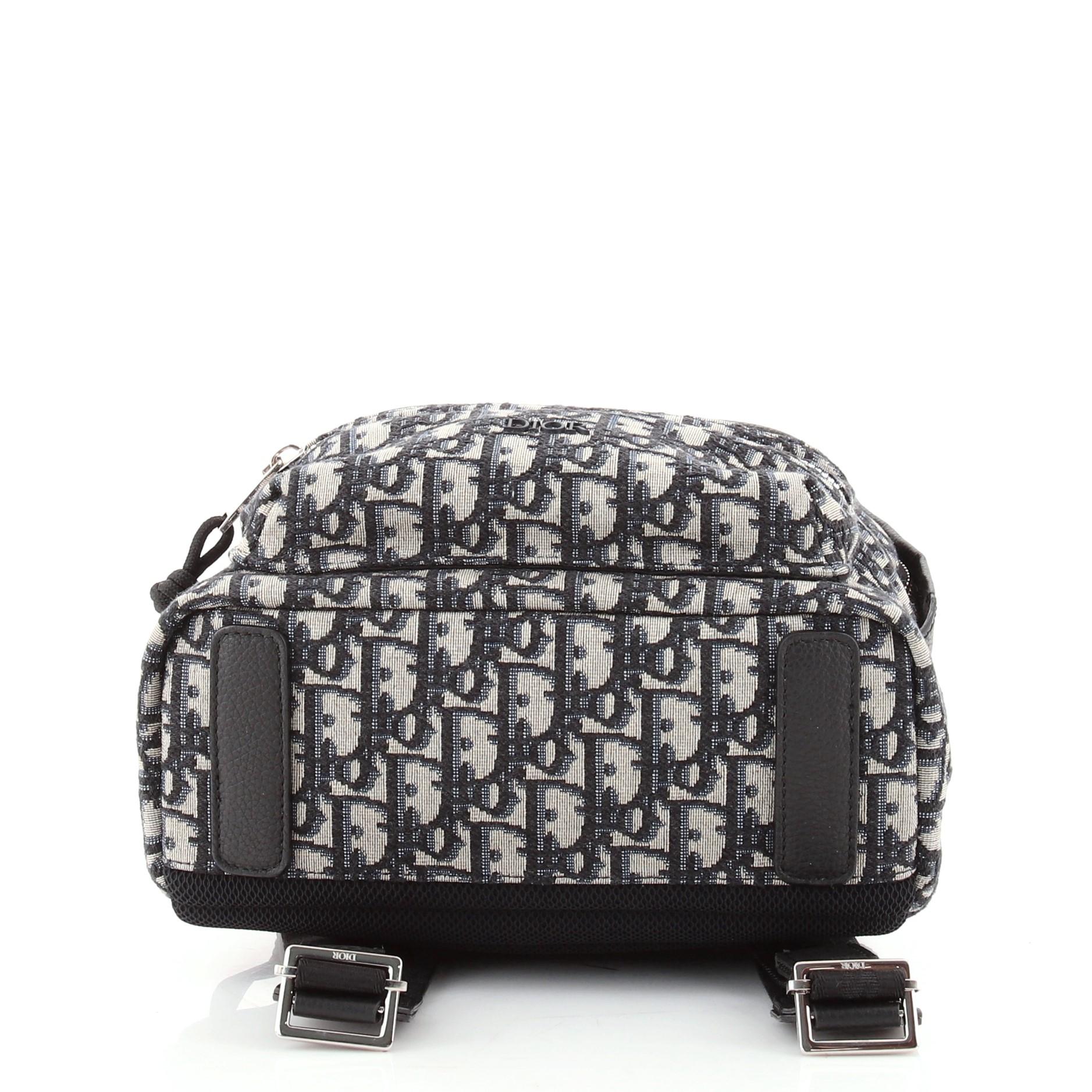 Christian Dior Rucksack mit Rundum-Reißverschluss Oblique Canvas Small für Damen oder Herren