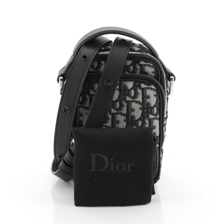 Dior Saddle Bag Oblique Black in Canvas with Silver-tone - US